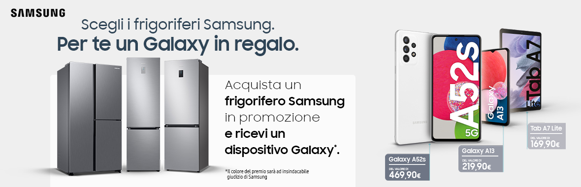Scegli i frigoriferi Samsung. Per te un Galaxy in regalo.