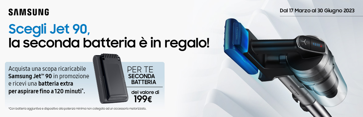 Scegli Jet 90, la seconda batteria è in regalo