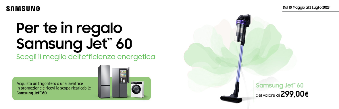 Le eccellenze del freddo e del lavaggio ti regalano la scopa ricaricabile Jet 60